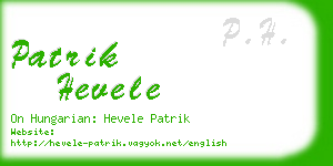 patrik hevele business card